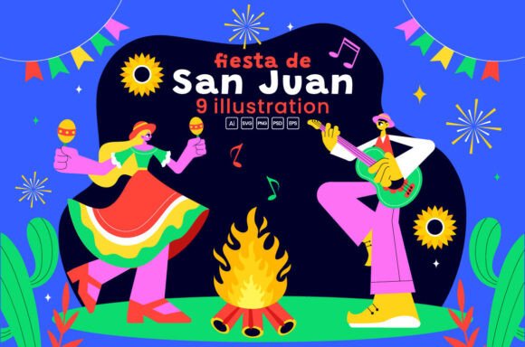 9 Fiesta De San Juan Illustration: Graphics & Illustrations