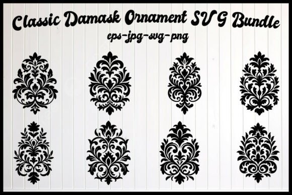 Classic Damask Ornament SVG Bundle: Graphics & Illustrations for Luxury Branding