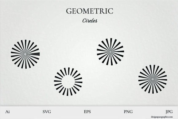Geometric Line Circles Vector Bundle Set: Graphics & Illustrations
