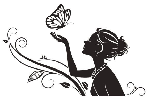 Girl with Butterfly Vector S