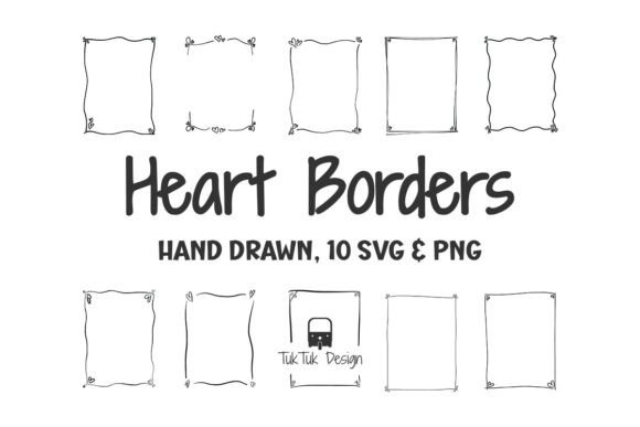 Heart Frame Border Abstract Hand Drawn Graphics & Illustrations