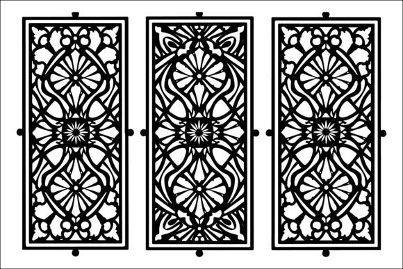 Laser Cut Ornamental Panel Graphics & Illustrations