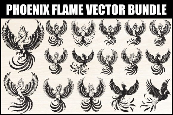 Phoenix Flame Vector Bundle: Graphics & Illustrations for Local Branding