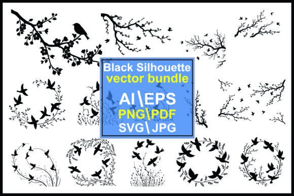 Silhouette Bird Branch Graphics & Illustrations