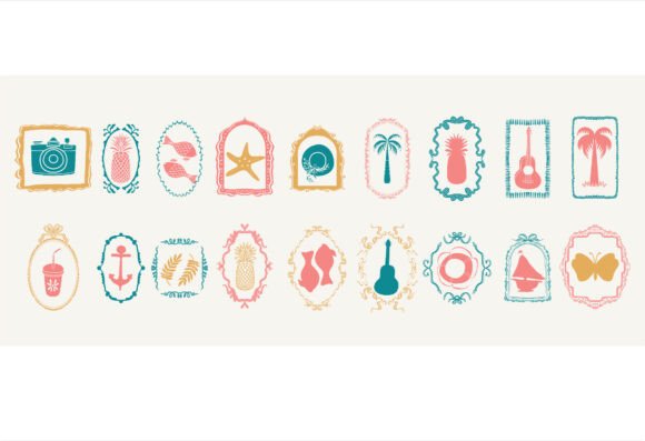 Summer Stamps SVG: Tropical Illustrations & Graphics for Local Brands