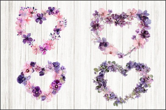 Watercolor Butterfly Heart Design Set: Graphics & Illustrations